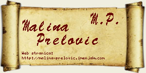 Malina Prelović vizit kartica